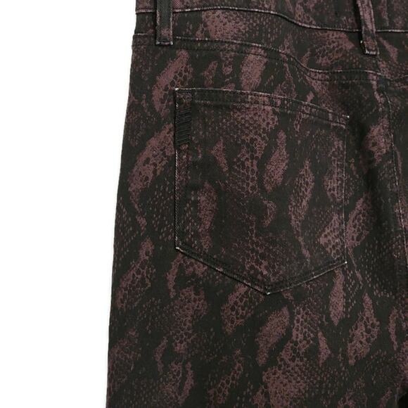 Paige Hoxton Ankle Snakeskin Pattern High Rise Stretch Black Skinny Jean Size 31 - Picture 8 of 12